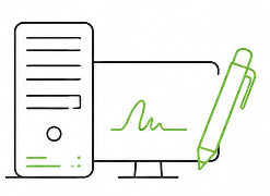 Иллюстрация сервера и подписи
